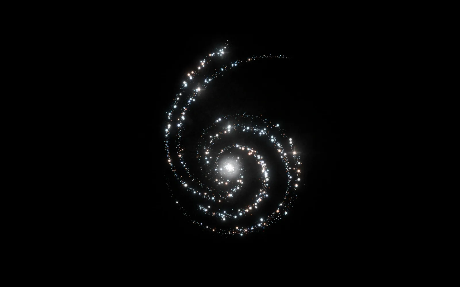 Espiral de partículas luminosas que forma el número seis sobre un fondo negro, imagen oficial de GPT-6 Astra